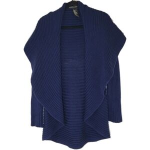 Ralph Lauren Black Label Navy Blue Cotton Cocoon Cardigan Sweater‎ Ribbed  Sz S